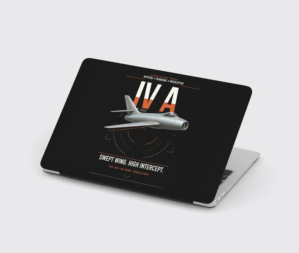 Dassault Mystère IV A design on black MacBook case