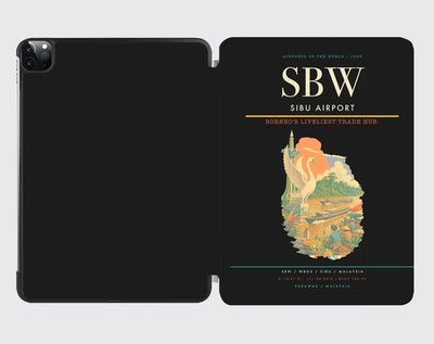 Sibu Airport (SBW) design on black ipad tablet case