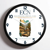 Thumbnail for Ercan International Airport (ECN) design on white framed wall clock