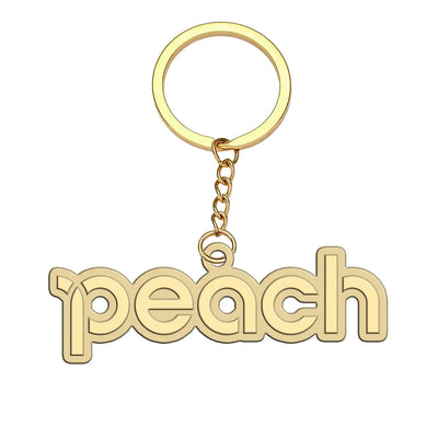 Peach Airlines aviation hollow key chain in polished alloy.