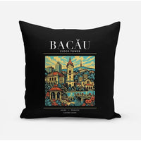Thumbnail for BACĂU - Poster - Pillow - Black