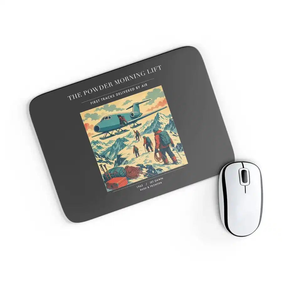 VINTAGE G4287 - The Powder Morning Lift - Designed Mouse Pads design on black rectangle