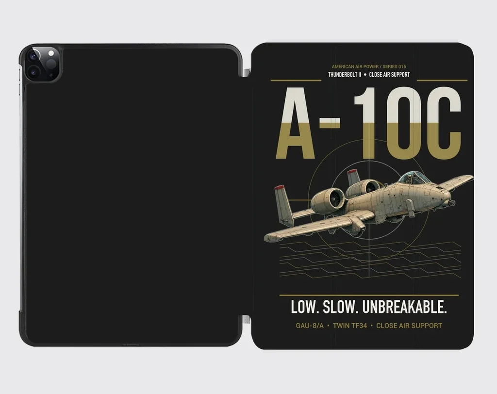 A-10C Thunderbolt II design on black ipad tablet case