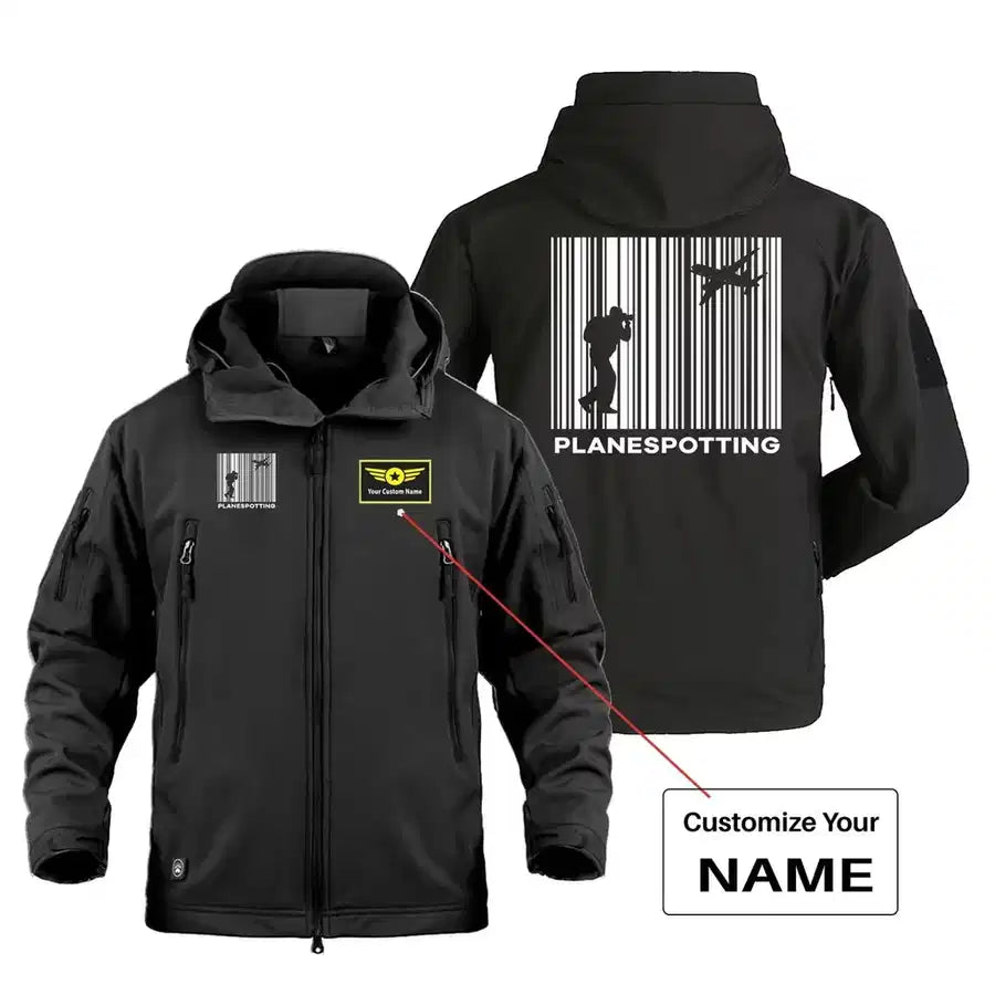 Planespotting Military Jackets (Customizable) aviation design printed on heavy cotton shell with field-style pockets military.