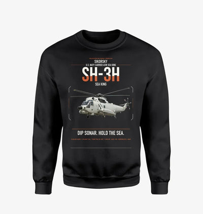 Sikorsky SH-3H Sea King design on black sweatshirt