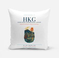 Thumbnail for Hong Kong International Airport (HKG) design on white pillow