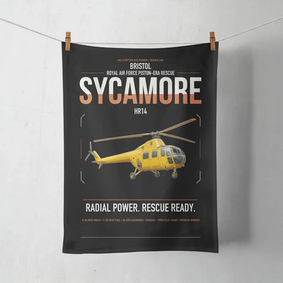 Bristol Sycamore HR14 design on black towel