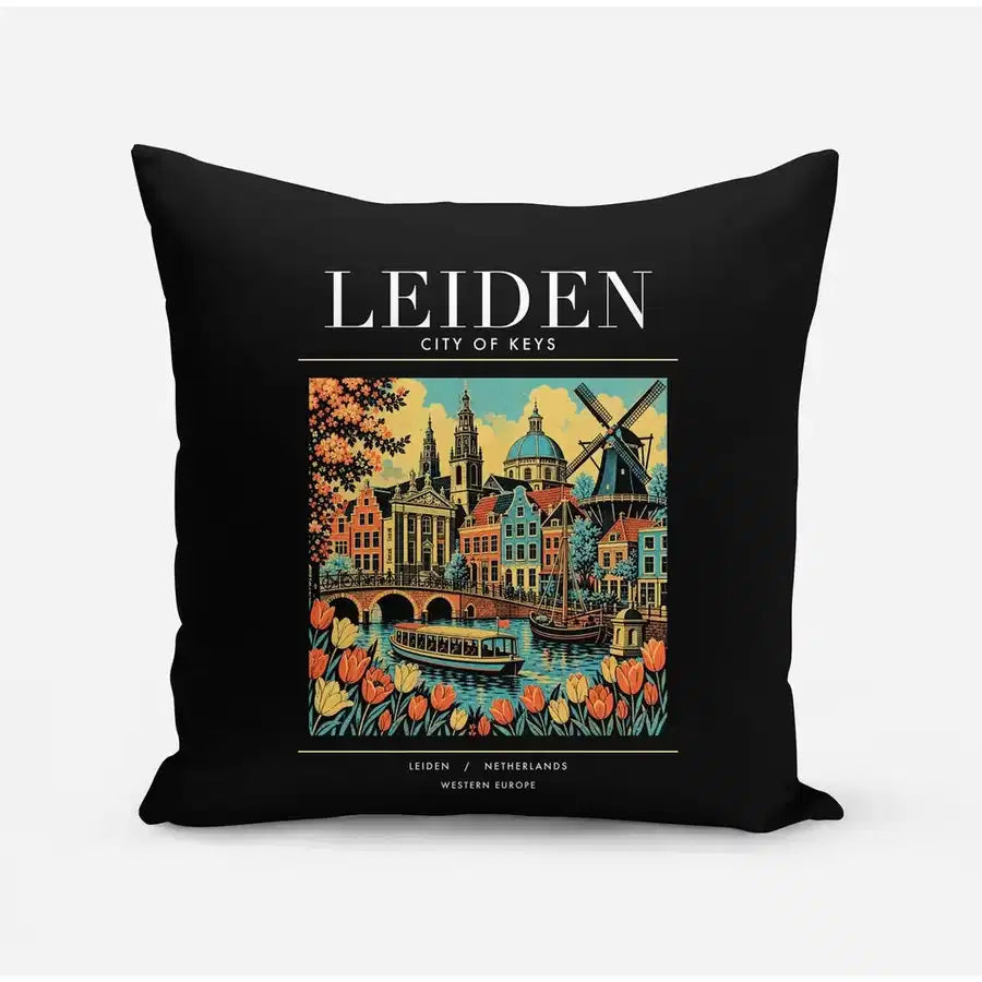 LEIDEN - Poster - Pillow - Black