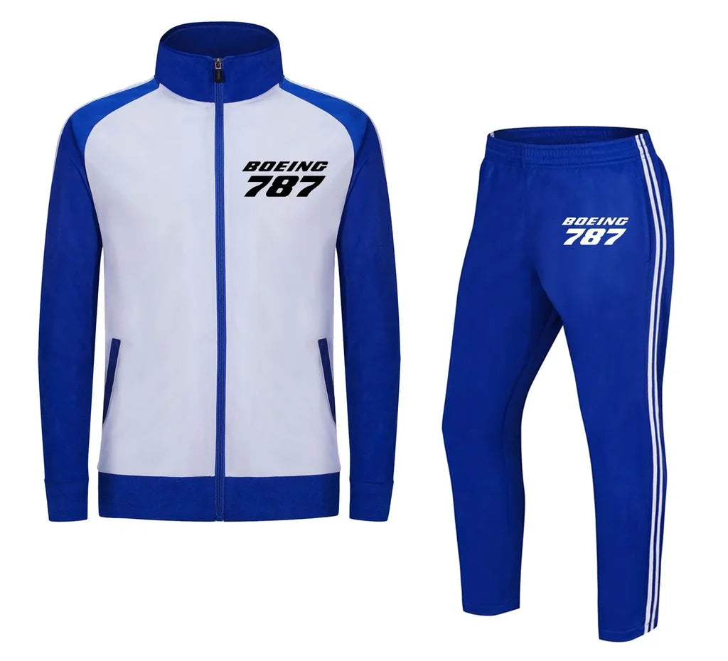 Boeing 787 & Text "CHILDREN" aviation print on kids soft cotton blend tracksuit.