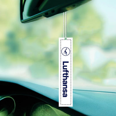 Lufthansa Airlines Car aviation design on scented aviation-themed paper car air freshener.