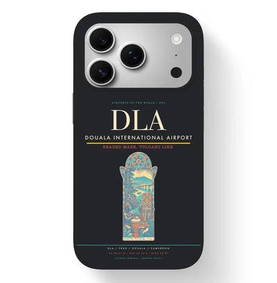 Douala Airport (DLA) design on black iPhone 17 Pro MagSafe case
