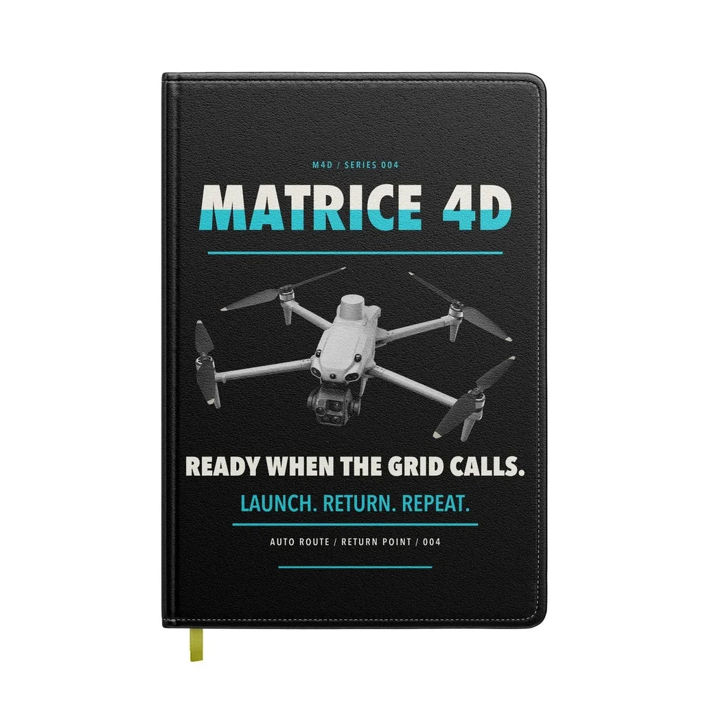 DJI Matrice 4D design on black notebook