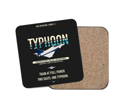 Airbus Eurofighter Typhoon Twin-seat design on black 1 piece coaster