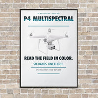 Thumbnail for DJI P4 Multispectral vertical canvas print - framed - white background