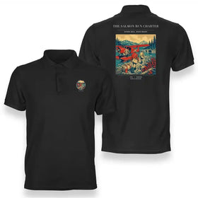 The Salmon Run Charter Premium Polo T-Shirts
