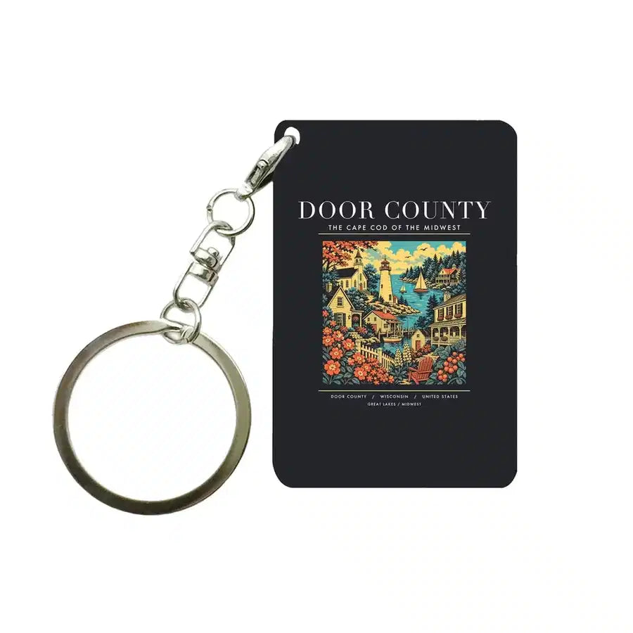 DOOR COUNTY - Poster - Key Chain - Black