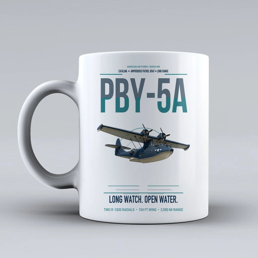 PBY-5A Catalina design on white ceramic mug, double-side print