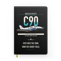 Thumbnail for Beechcraft King Air C90 design on black notebook