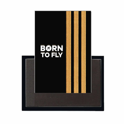 Born To Fly & Pilot Epaulettes (3 Lines) aviation design magnet in strong neodymium core.