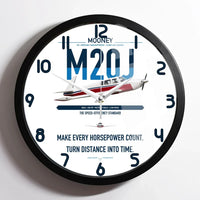 Thumbnail for Mooney M20J 201 design on white framed wall clock