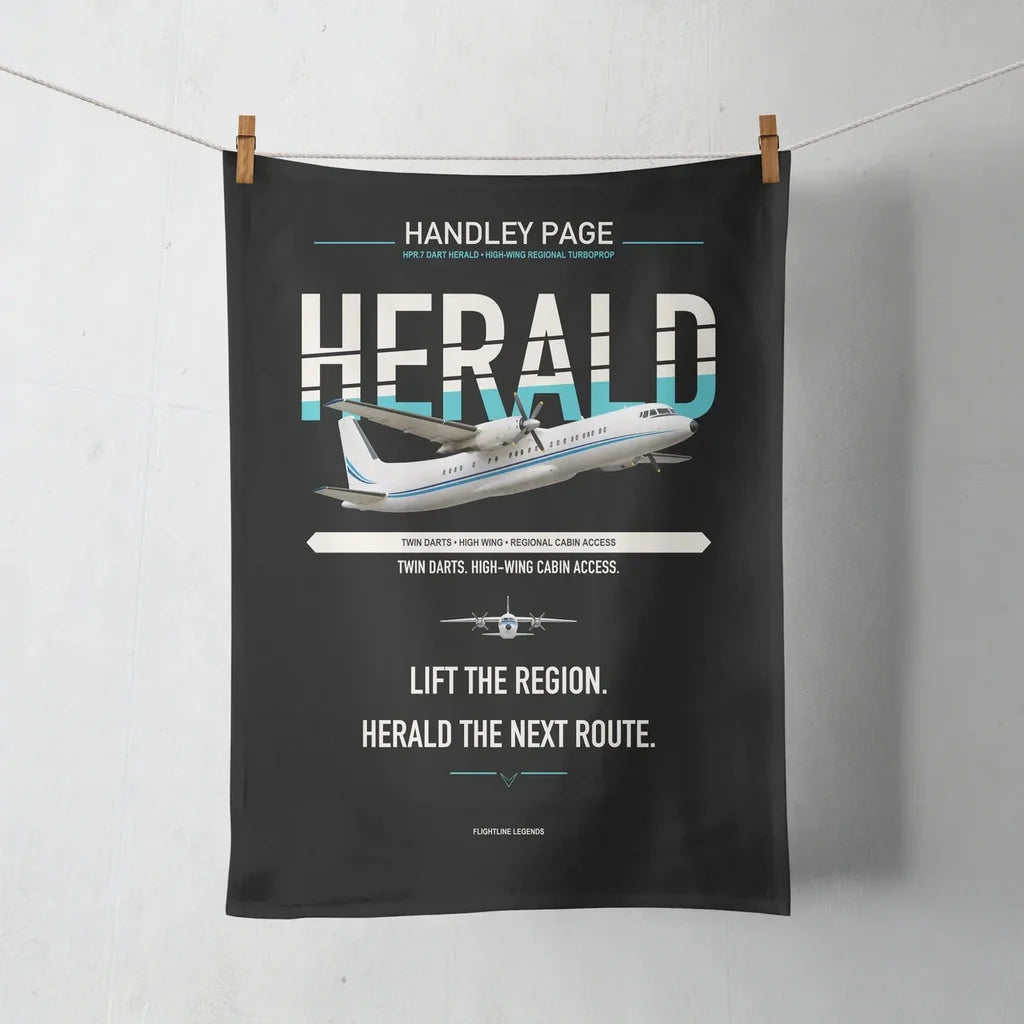 Handley Page HPR.7 Dart Herald design on black towel