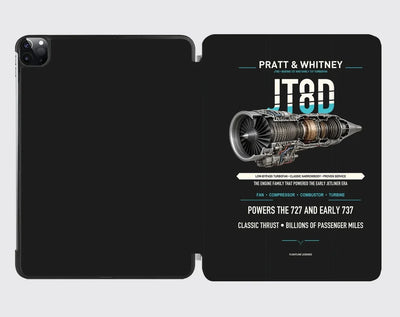 JT8D design on black ipad tablet case