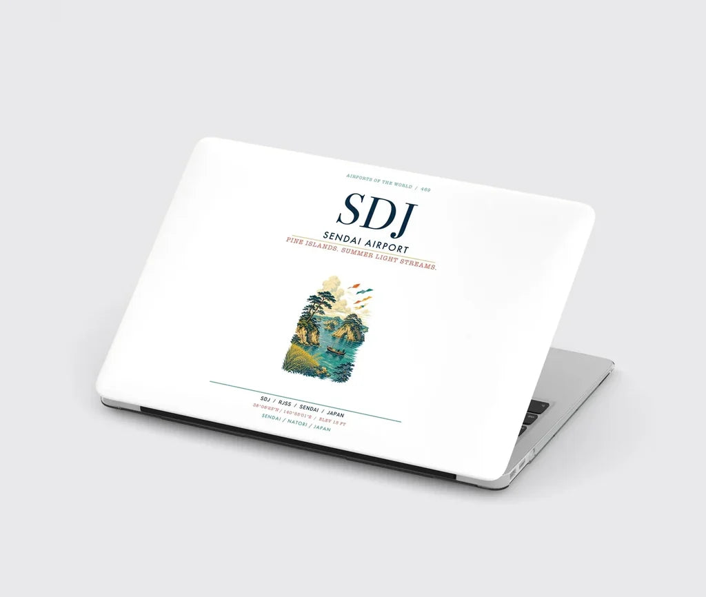 Sendai Airport (SDJ) design on white MacBook case