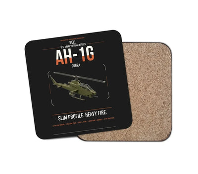 Bell AH-1G Cobra design on black 1 piece coaster
