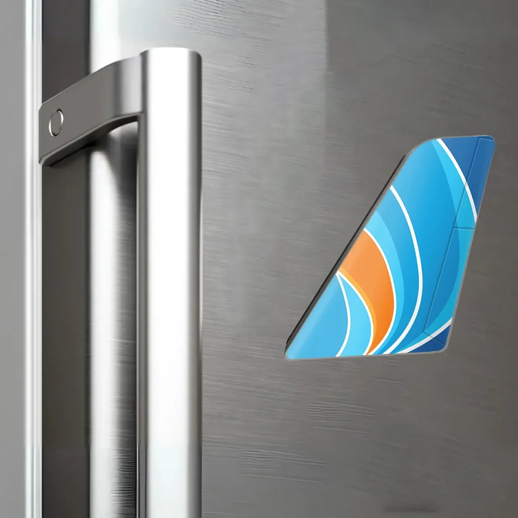 Flydubai Airlines aviation design tail magnet in 3D metal with magnetic back.