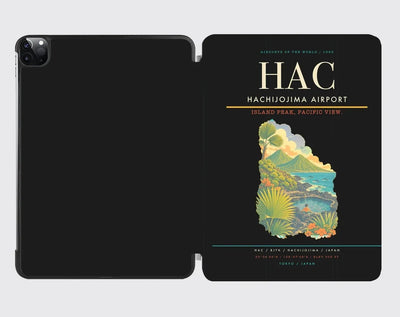 Hachijojima Airport (HAC) design on black ipad tablet case