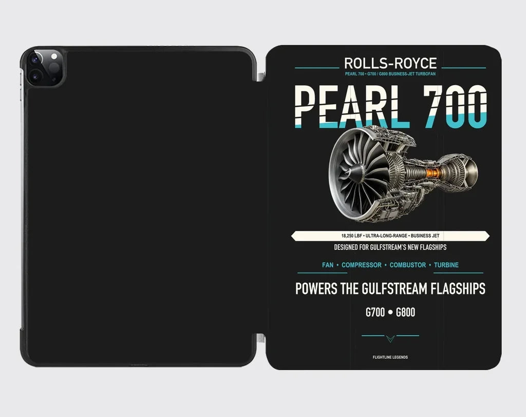 PEARL 700 design on black ipad tablet case