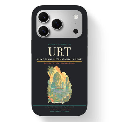 Surat Thani Airport (URT) design on black iPhone 17 Pro MagSafe case