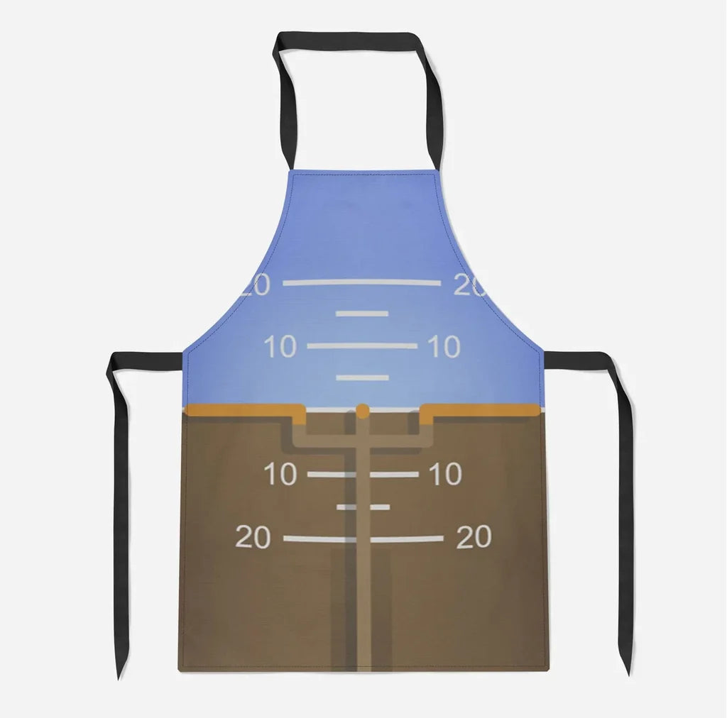 Gyro Horizon 2 aviation design on durable cotton blend kitchen apron.