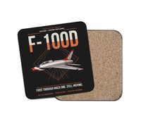 Thumbnail for F-100D Super Sabre design on black 1 piece coaster