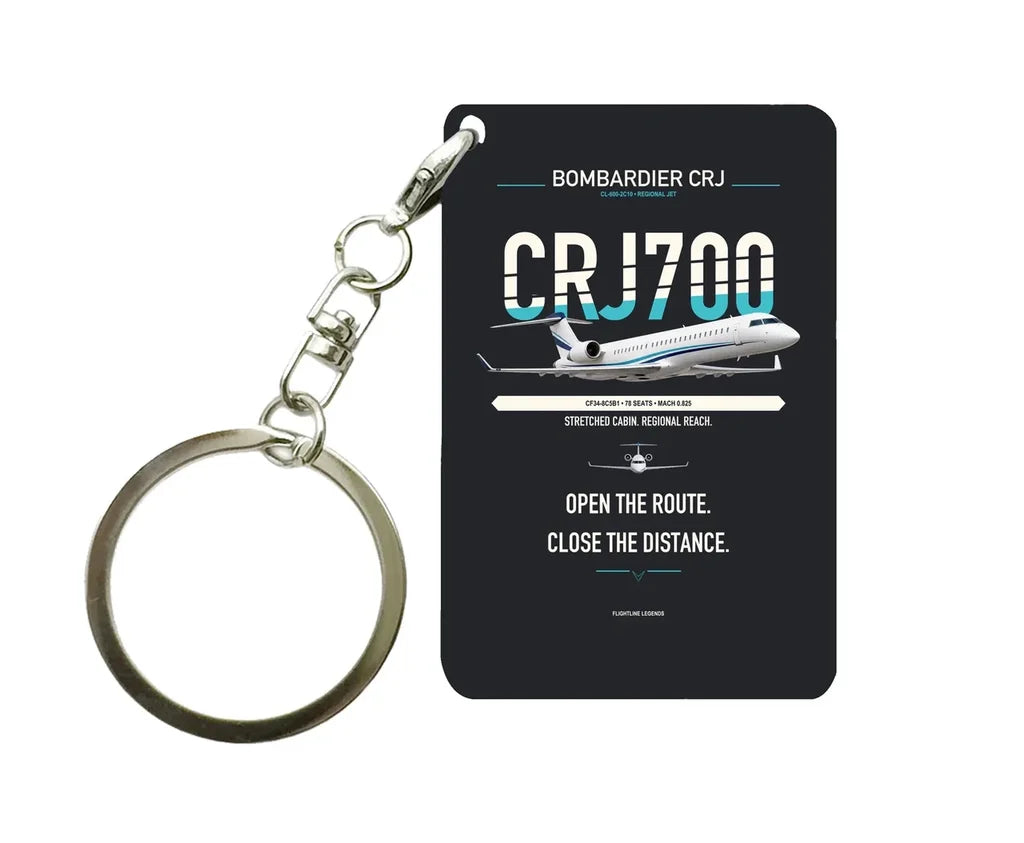 CRJ700 Key Chain design on black key chain