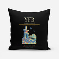 Thumbnail for Iqaluit Airport (YFB) design on black pillow