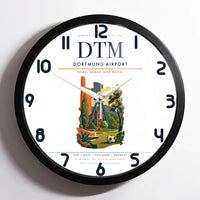 Thumbnail for Dortmund Airport (DTM) design on white framed wall clock