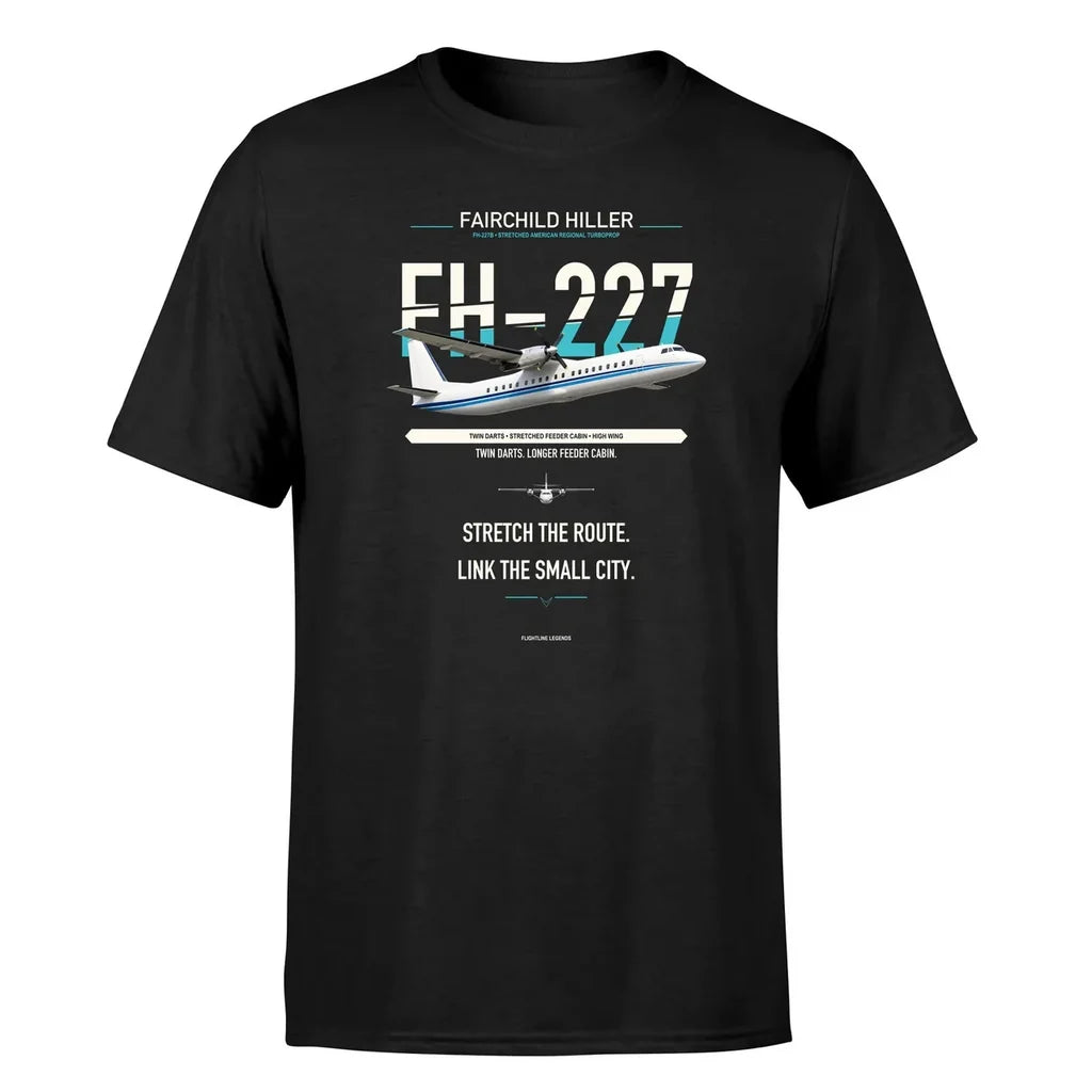 Fairchild Hiller FH-227B design on black single side