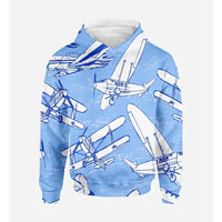 Thumbnail for Retro & Vintage Airplanes Printed 3D Hoodie - view 2