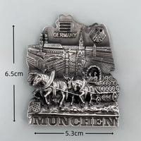 Thumbnail for Munich Germany 3D Metal Fridge aviation design 3D metal magnet sticker in 3D metal with magnetic back.