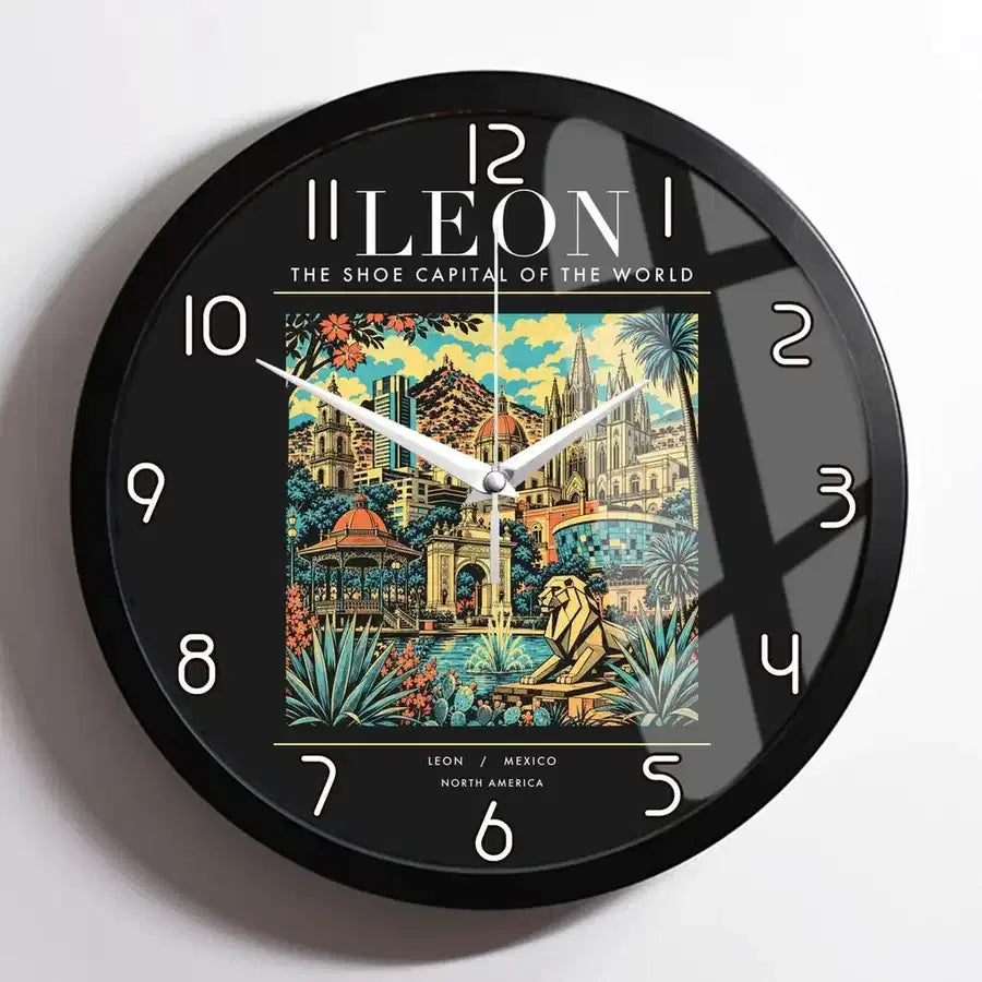 LEON - Poster - Wall Clock Framed - Black