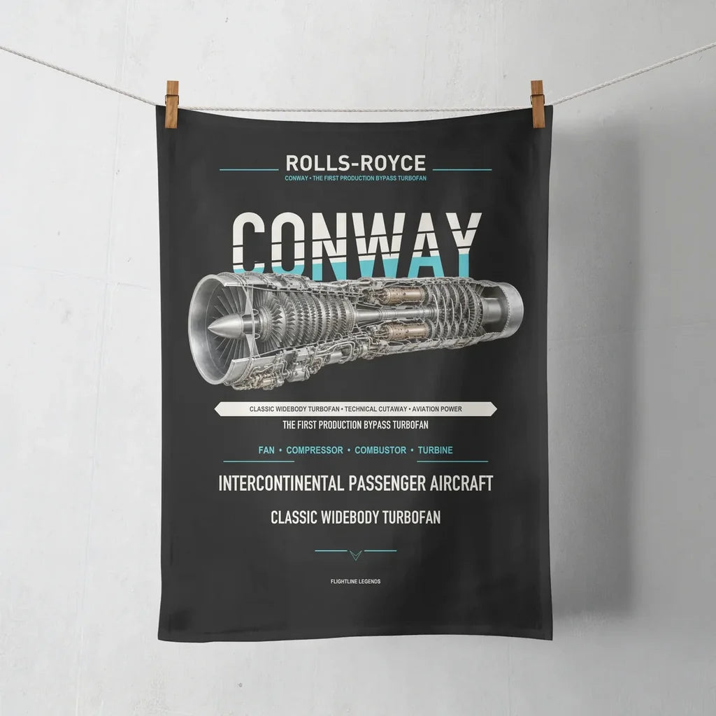 CONWAY design on black towel