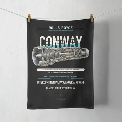 CONWAY design on black towel