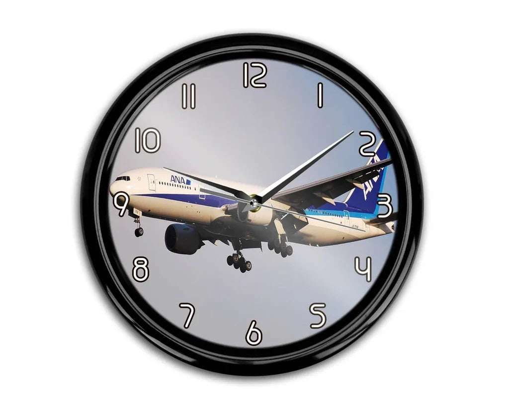 ANA's Boeing 777 aviation themed wall clock, premium wood and metal.