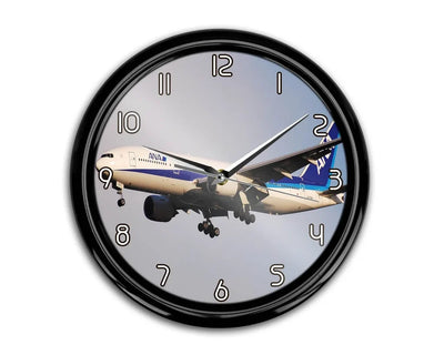 ANA's Boeing 777 aviation themed wall clock, premium wood and metal.