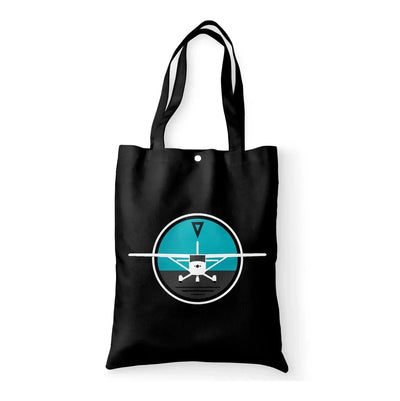 Cessna & Gyro aviation design tote bag, canvas construction.