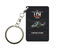 Thumbnail for HAL LCH Prachand design on black designed key chain, double-side print