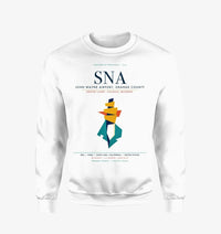 Thumbnail for John Wayne Airport, Orange County (SNA) design on white sweatshirt