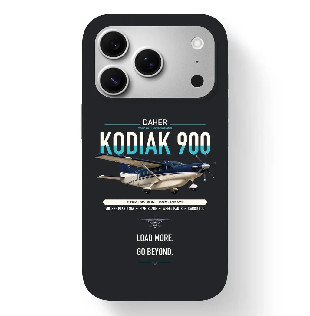 Daher Kodiak 900 design on black magsafe iphone case, for iPhone 17 Pro