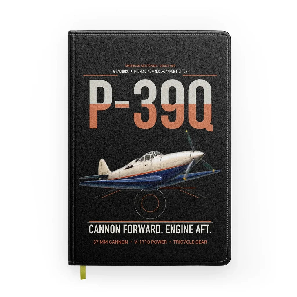 P-39Q Airacobra design on black notebook